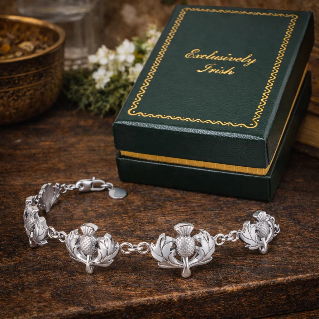 Sterling Silver Scottish Thistle Bracelet – Determination & Strength Jewelry | Lily's Pad Studio