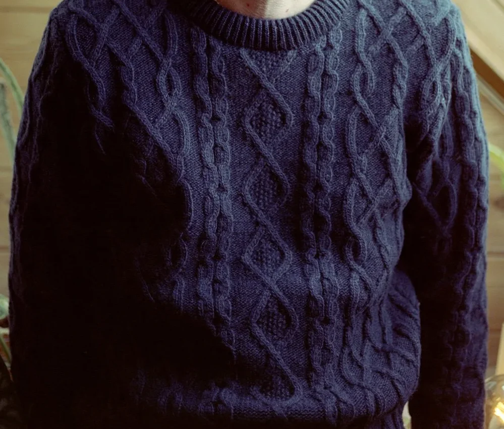Tórshavn Aran Wool Pullover – Norwegian Wool Heavyweight Knit Sweater - Image 5 | Lily's Pad Studio