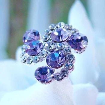 Tanzanite Crystal Swirl Bouquet Jewelry – Wedding Bridal Bouquet Accents - Wedding | Lily's Pad Studio