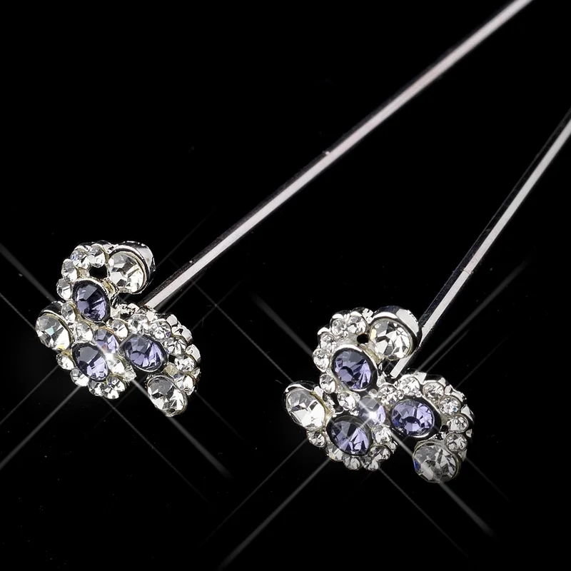 Tanzanite Crystal Swirl Bouquet Jewelry – Wedding Bridal Bouquet Accents - Image 4 | Lily's Pad Studio