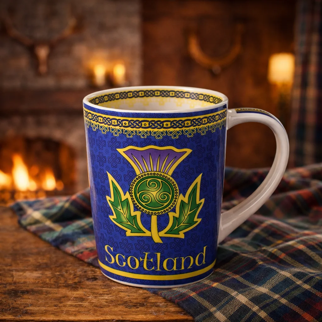Thistle Spiral Ceramic Mug – Scottish Heritage Design | Lily's Pad Studio