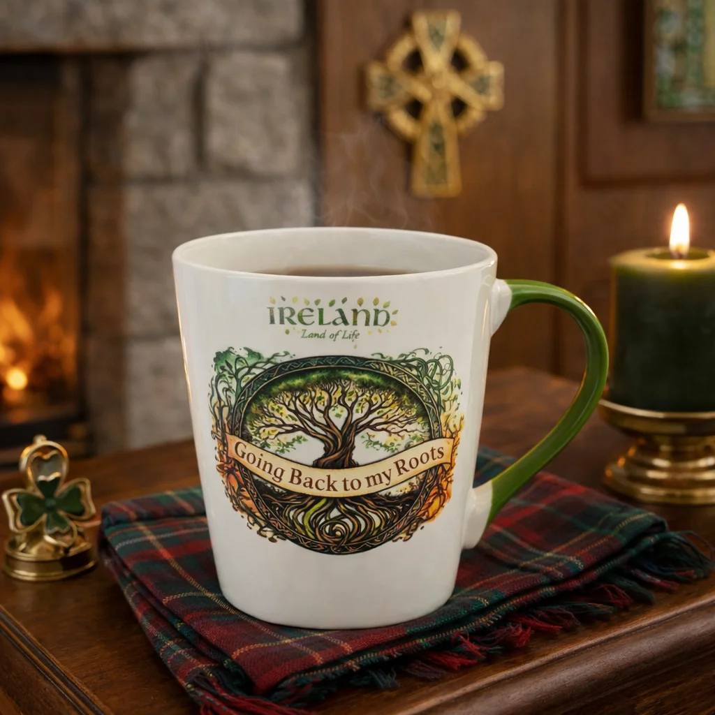 Traditional Celtic Tree of Life China Mug – Heritage Drinkware | Lily's Pad Studio
