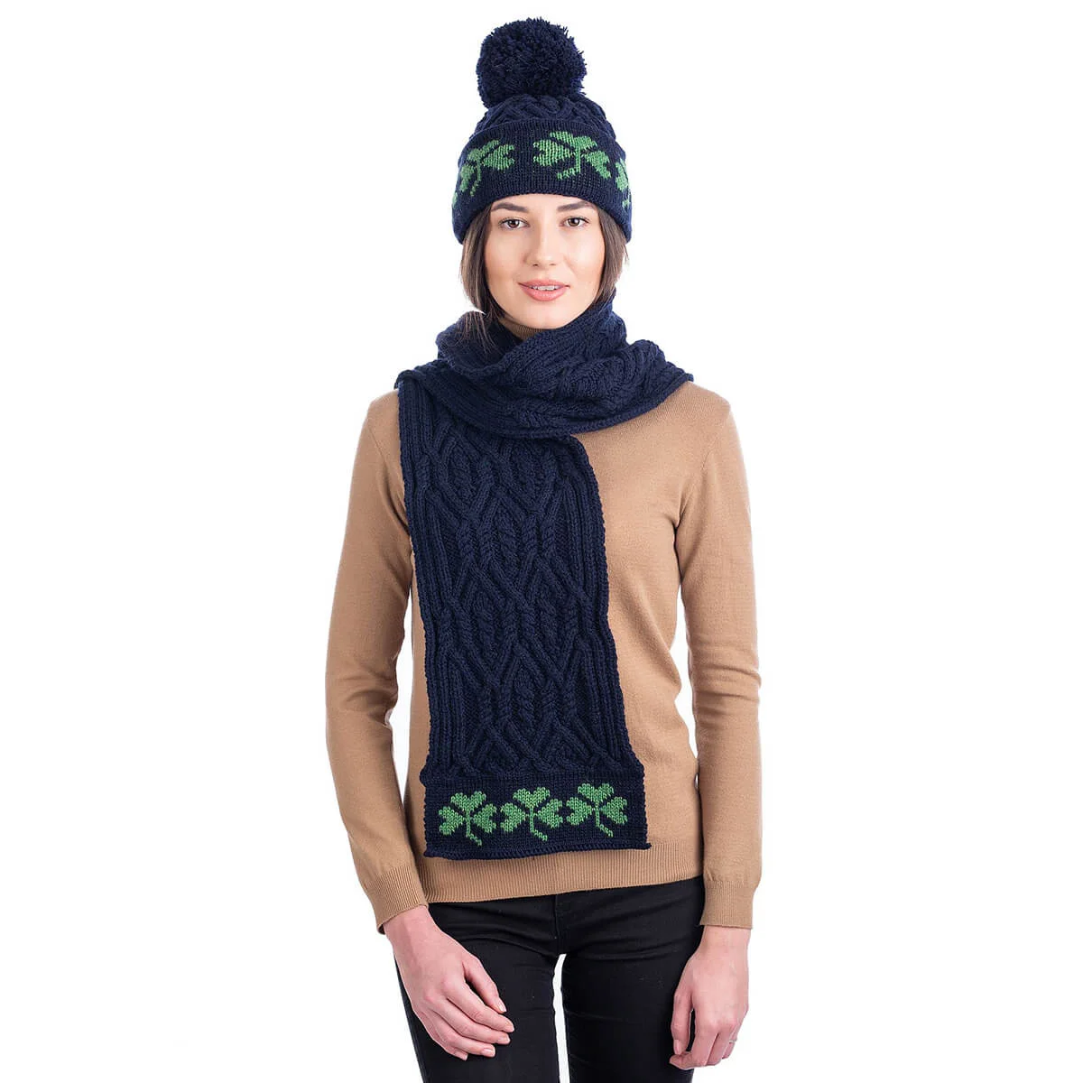 Tree of Life Aran Wool Scarf - Image 2 | Lily's Pad Studio