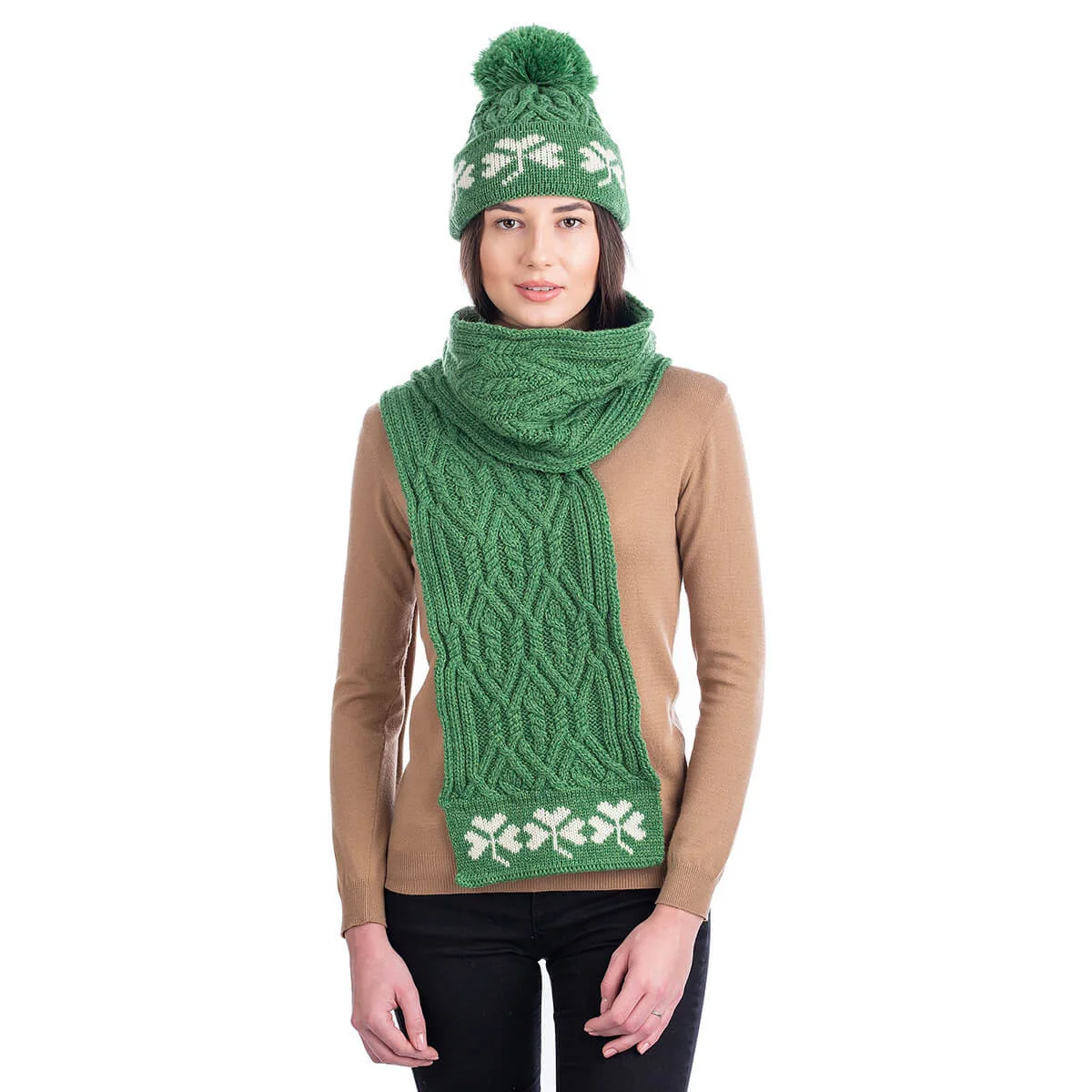 Tree of Life Aran Wool Scarf - Image 3 | Lily's Pad Studio