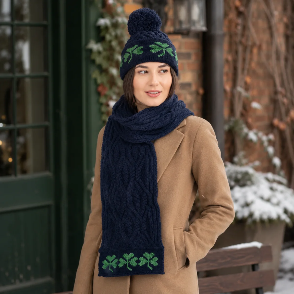 Tree of Life Aran Wool Scarf | Lily's Pad Studio