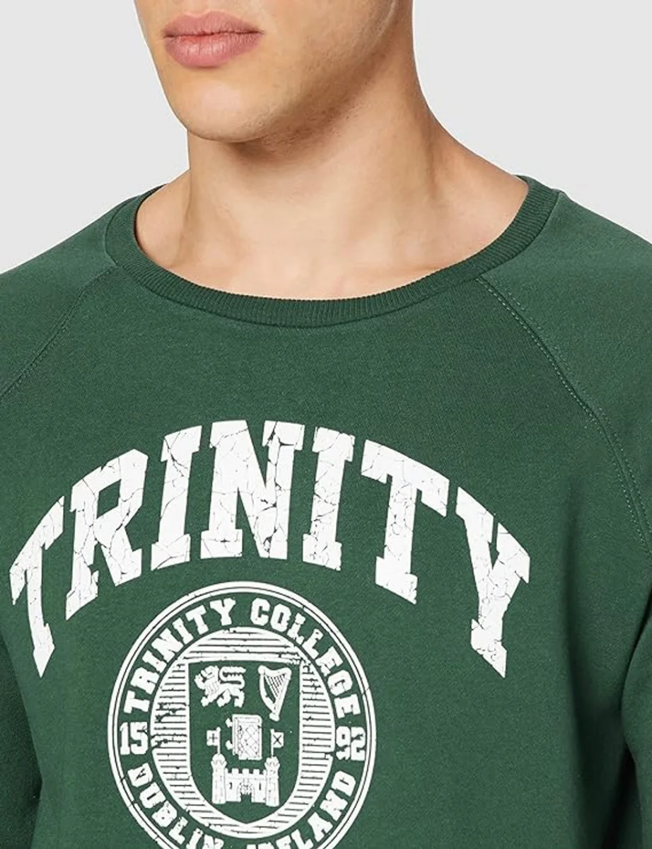 Trinity College Seal Sweatshirt Bottle Green and White - Image 4 | Lily's Pad Studio