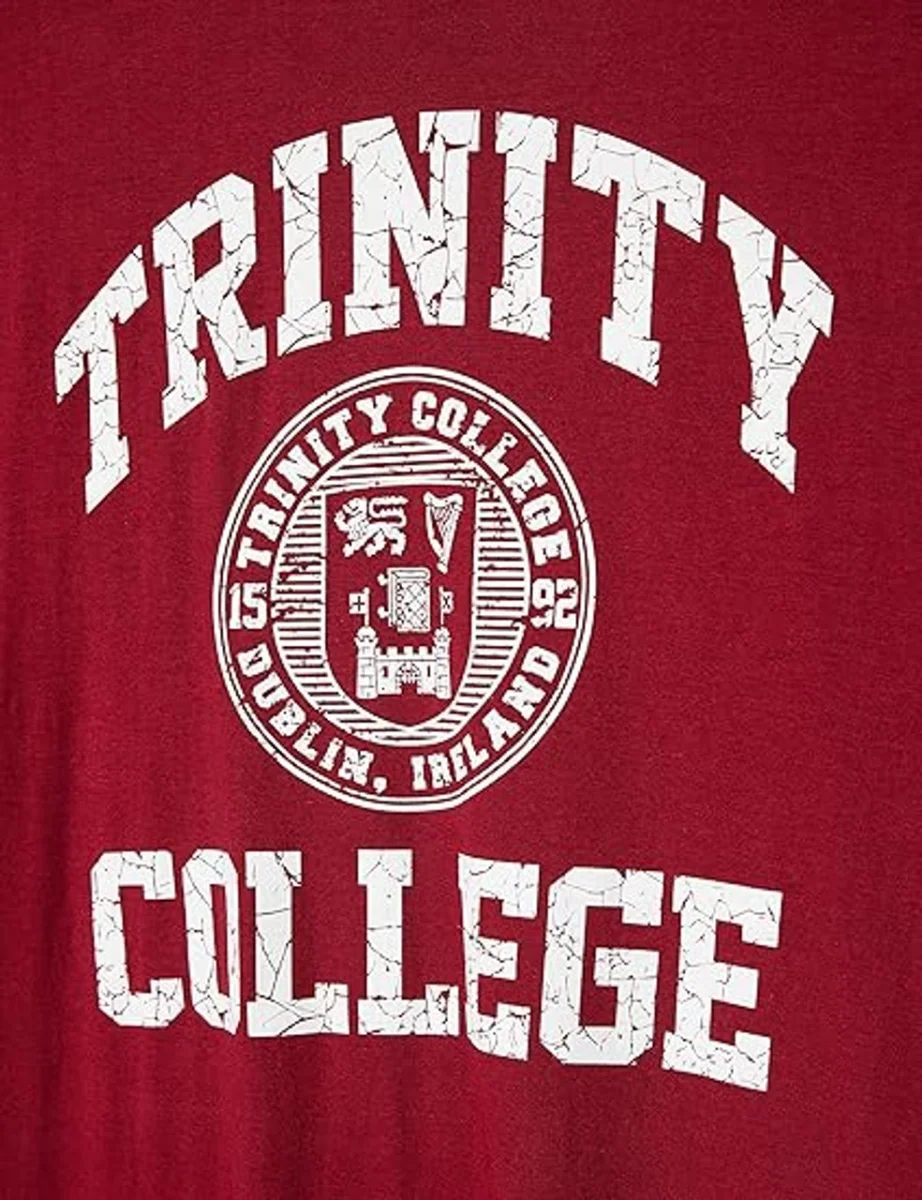 Trinity College Seal Tee Burgundy/White 100% Cotton - Image 3 | Lily's Pad Studio