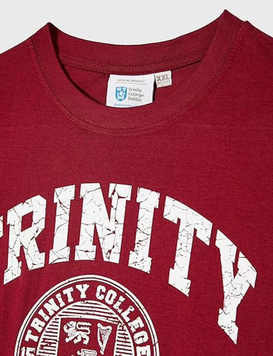 Trinity College Seal Tee Burgundy/White 100% Cotton - Image 4 | Lily's Pad Studio