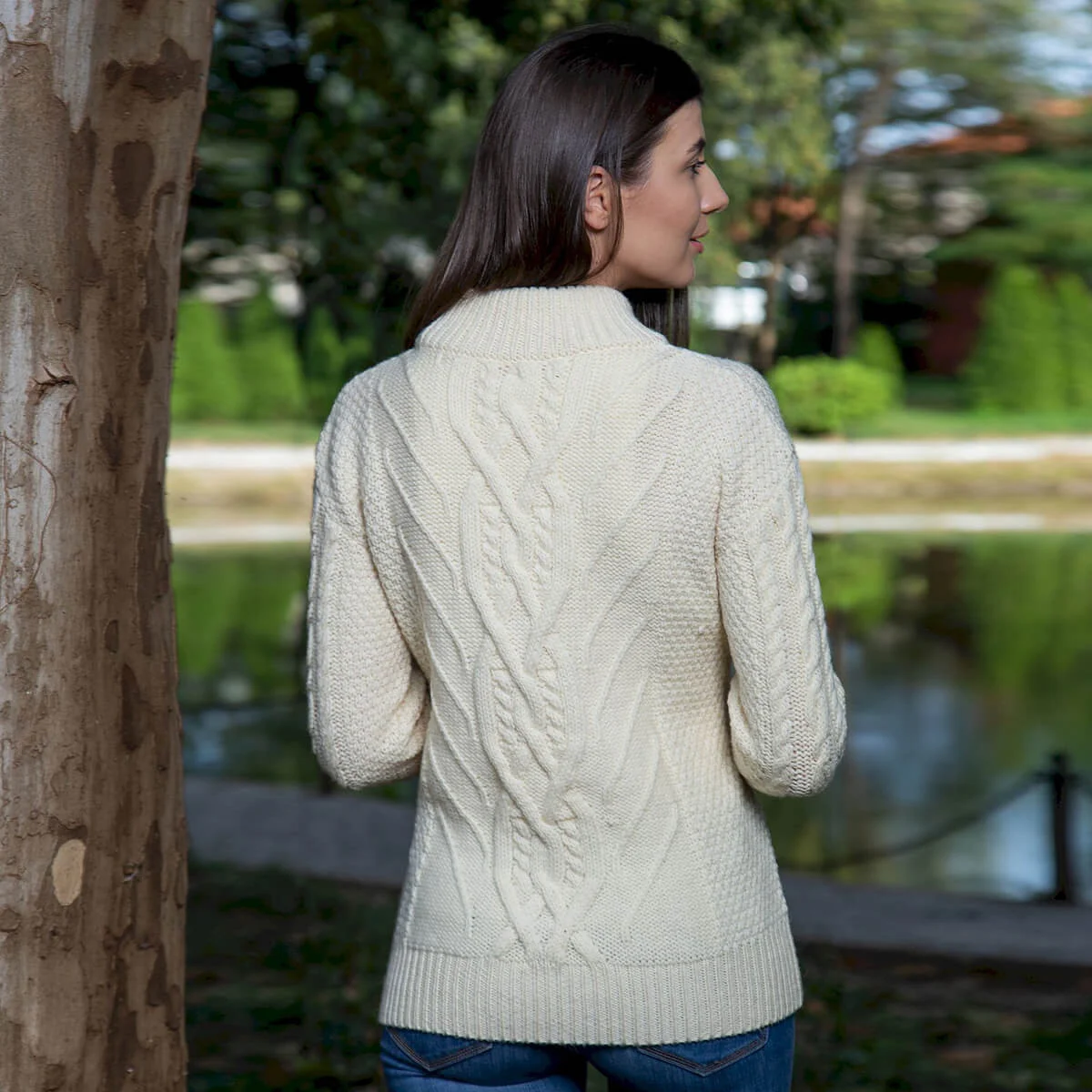 Turtle Neck Cable Sweater - Image 4 | Lily's Pad Studio