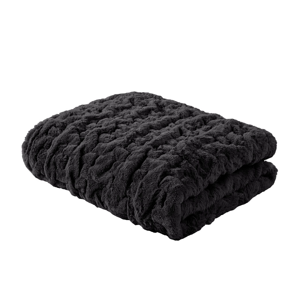 Ultra-Soft Faux Fur Throw Blanket 50" x 60" – Reversible Faux Mink, Cozy Warm Machine Washable - Image 2 | Lily's Pad Studio