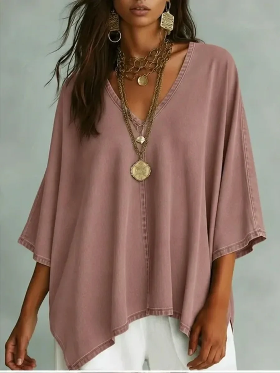 V-Neck Batwing Sleeve T-Shirt - Image 10 | Lily's Pad Studio