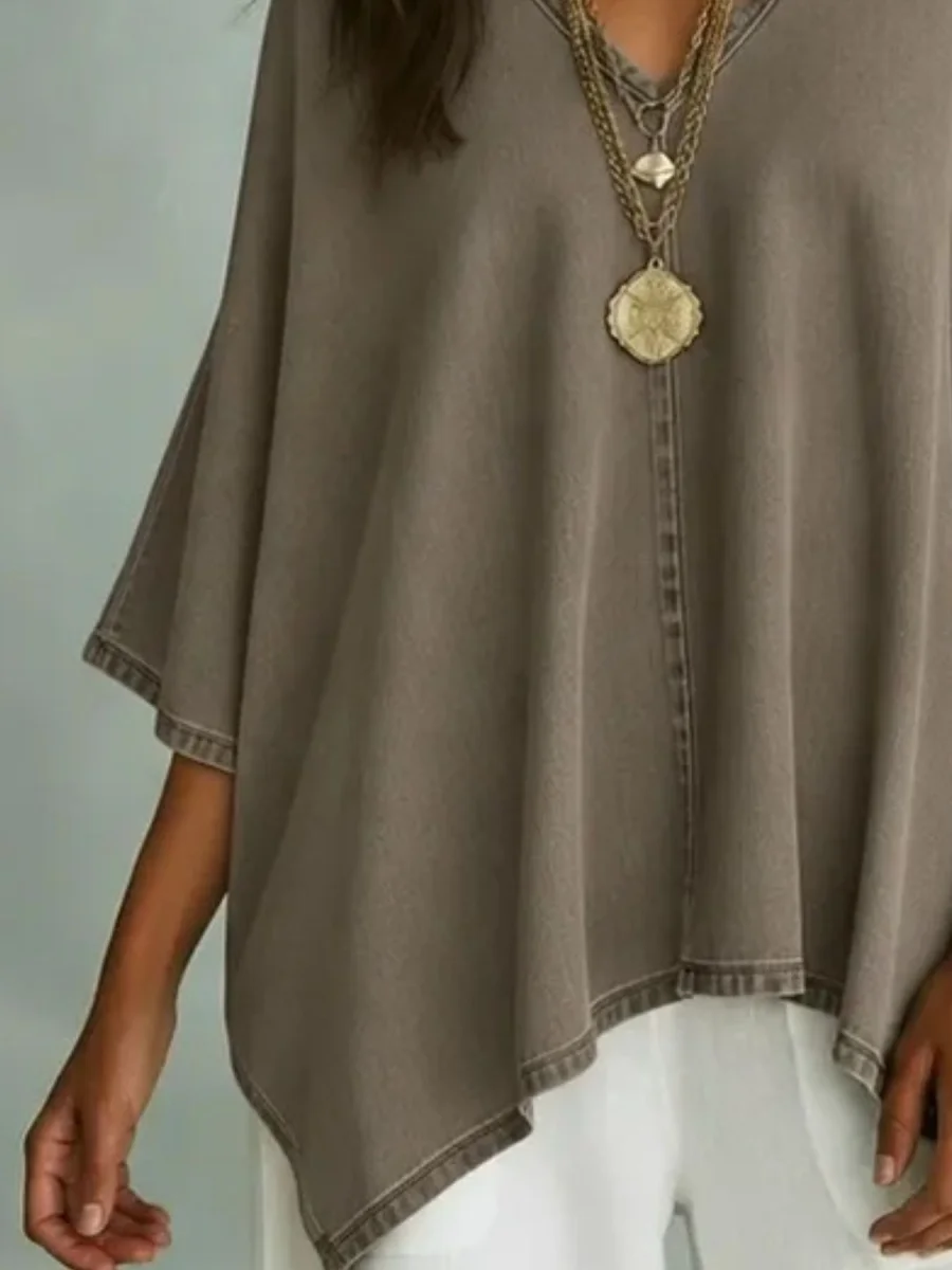V-Neck Batwing Sleeve T-Shirt - Image 12 | Lily's Pad Studio