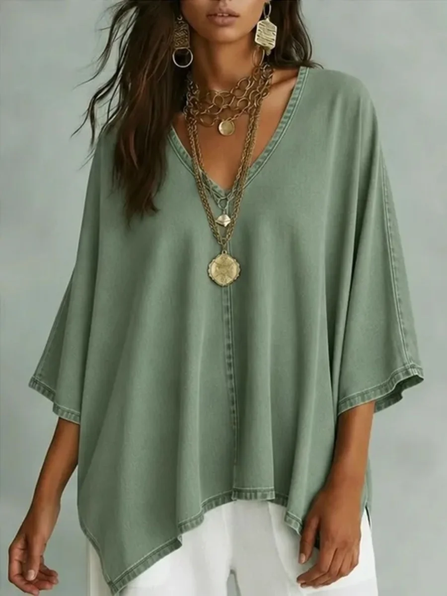 V-Neck Batwing Sleeve T-Shirt - Image 13 | Lily's Pad Studio