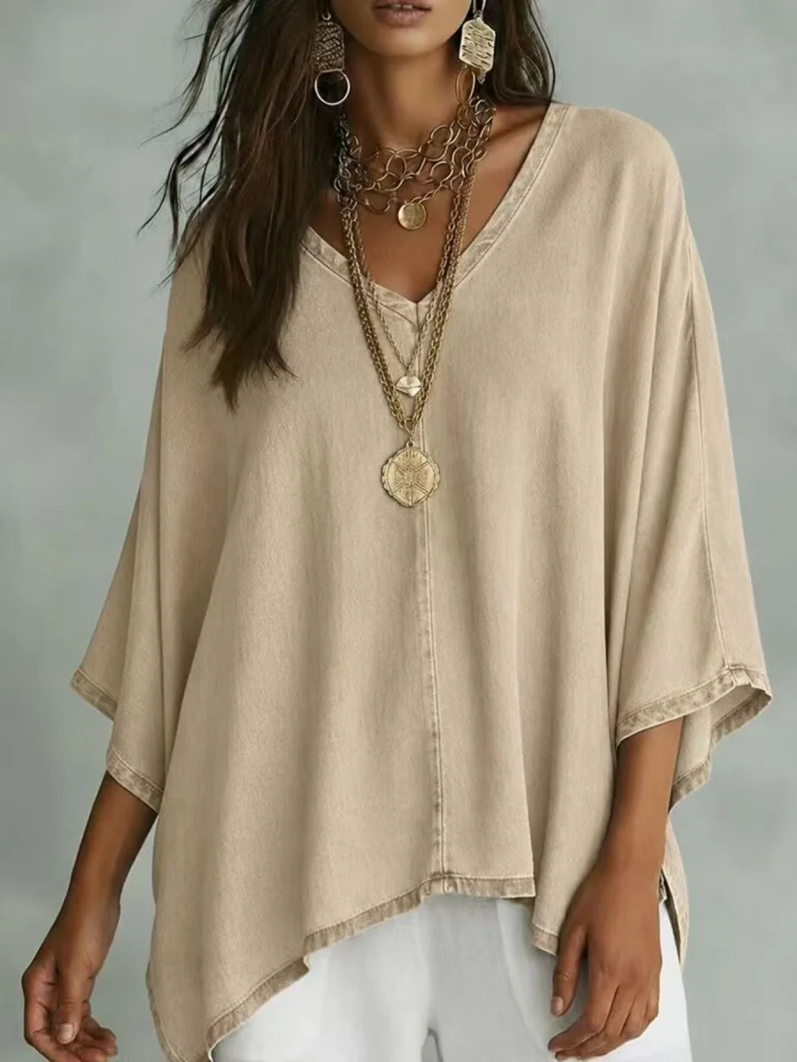 V-Neck Batwing Sleeve T-Shirt - Image 15 | Lily's Pad Studio