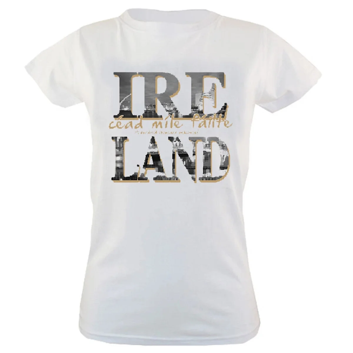 White Cead Mile Failte Ireland Ladies T-Shirt | Lily's Pad Studio