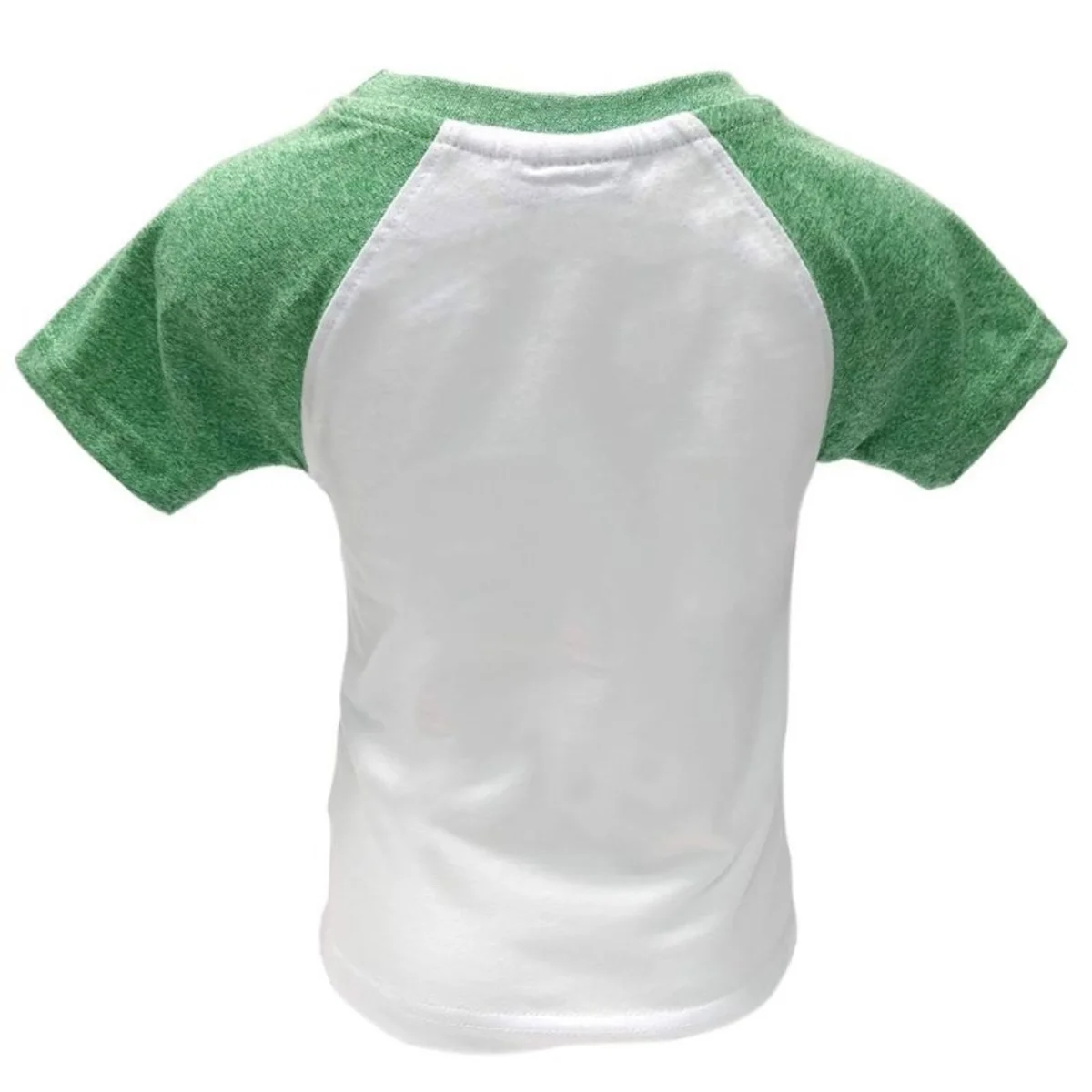 White & Green Shamrock Kids Raglan T-Shirt - Image 2 | Lily's Pad Studio