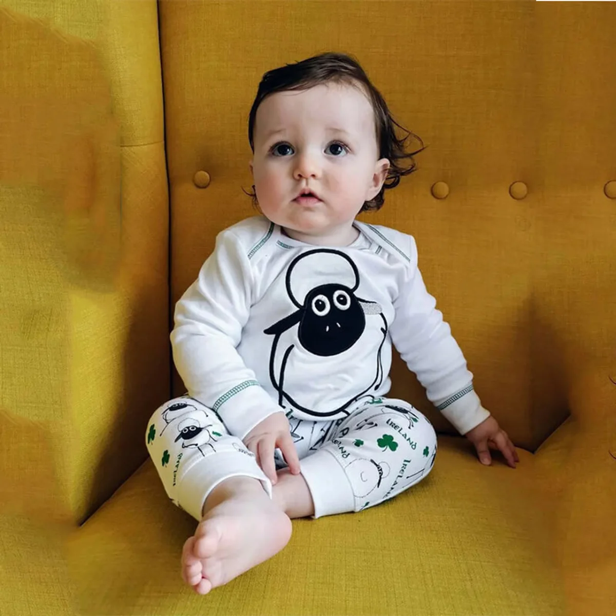 White Sheep Baby Long Sleeve T-Shirt - Image 3 | Lily's Pad Studio