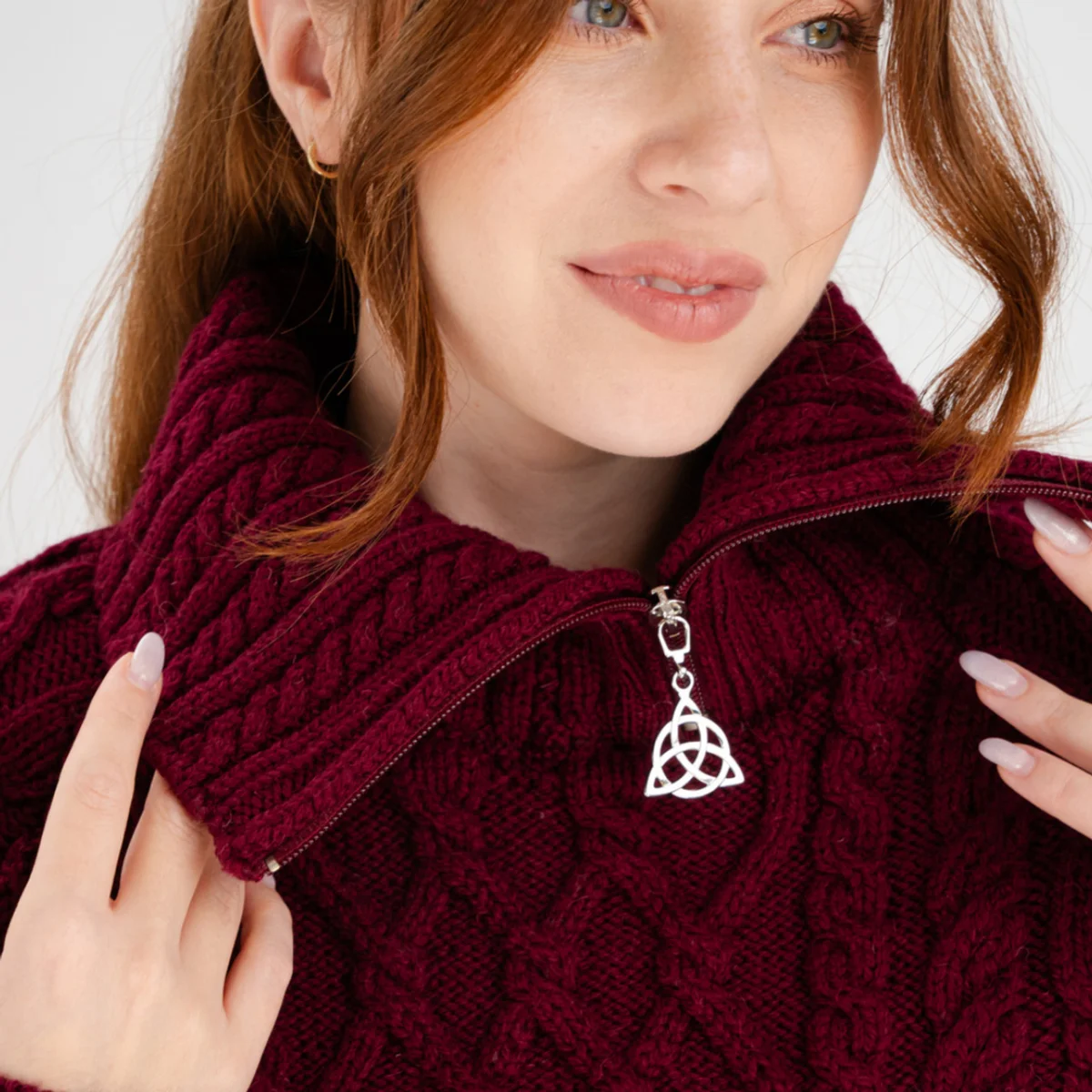 Women’s Merino Wool Zip-Neck Sweater – Classic Warm Wool Knit Pullover - Image 4 | Lily's Pad Studio